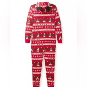 Disney/Mickey Mouse Red and White Holiday Pajama Onesie - unisex